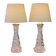 Crystal glass table lamps by Carl Fagerlund for Orrefors, Sweden.