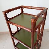 Vintage stand shelf in bamboo and rattan