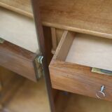 Majestic solid walnut wardrobe. Stamped work, late 19th century.