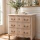 Beautifully crafted Louis XVI style commode in bleached wood.
