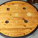 Large industrial coffee table metal and wood drum