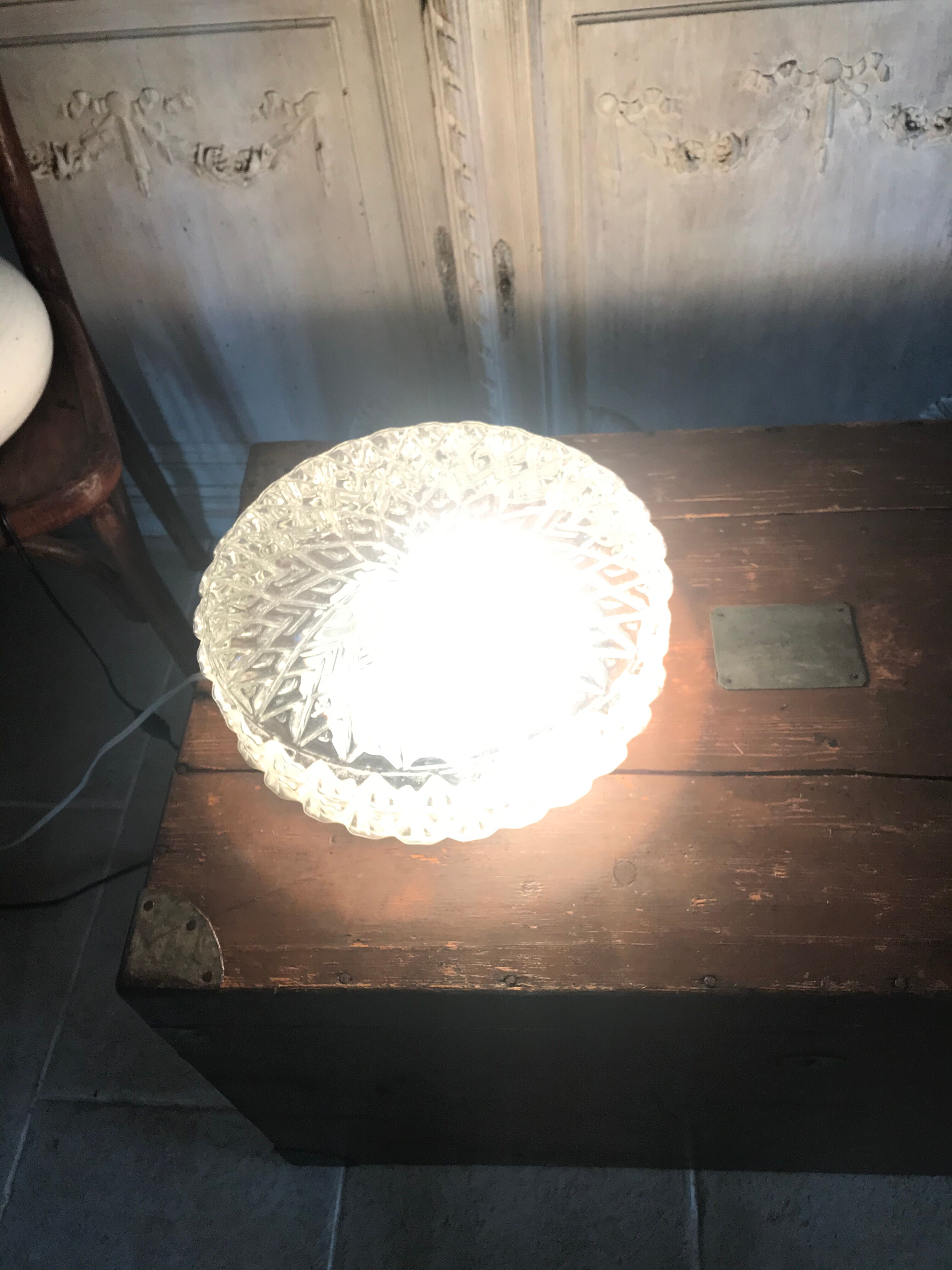 Vintage moulded glass ceiling 29cm