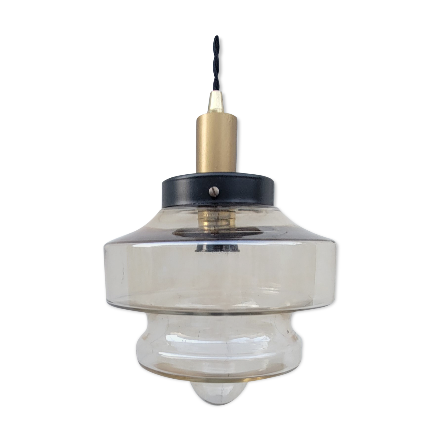 Amber glass pendant lamp
