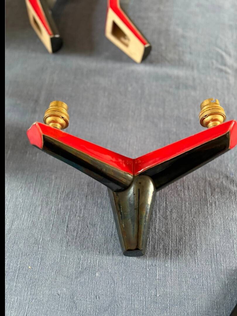 Art Deco ceramic wall light from the 1950s-60s.