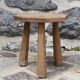 Raw wood tripod stool with octagonal seat