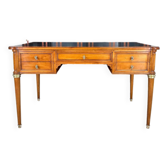 Louis XVI flat desk with black leather top