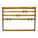 Grand coat rack Auböck Carl Mid-Century in beech with 8 brass hooks, 1950s.