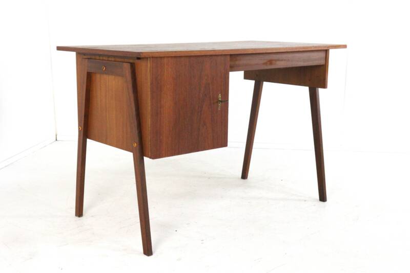 Bureau en teck du milieu du siècle « Hellendoorn » - design vintage hollandais