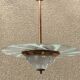 Copper and glass hanging lamp with his Ezan glass disc