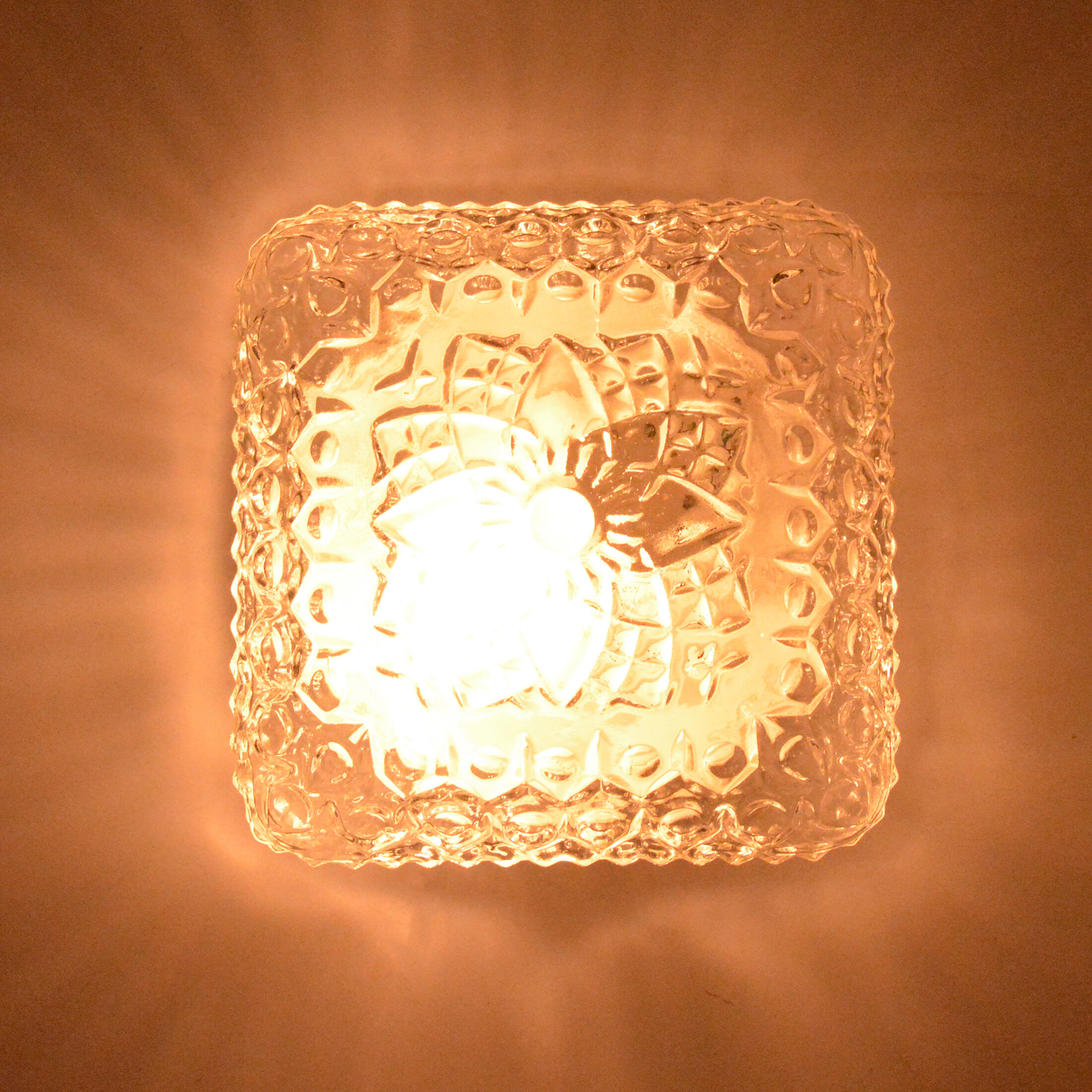 1970s modern glass plafond HP Leuchten, Germany