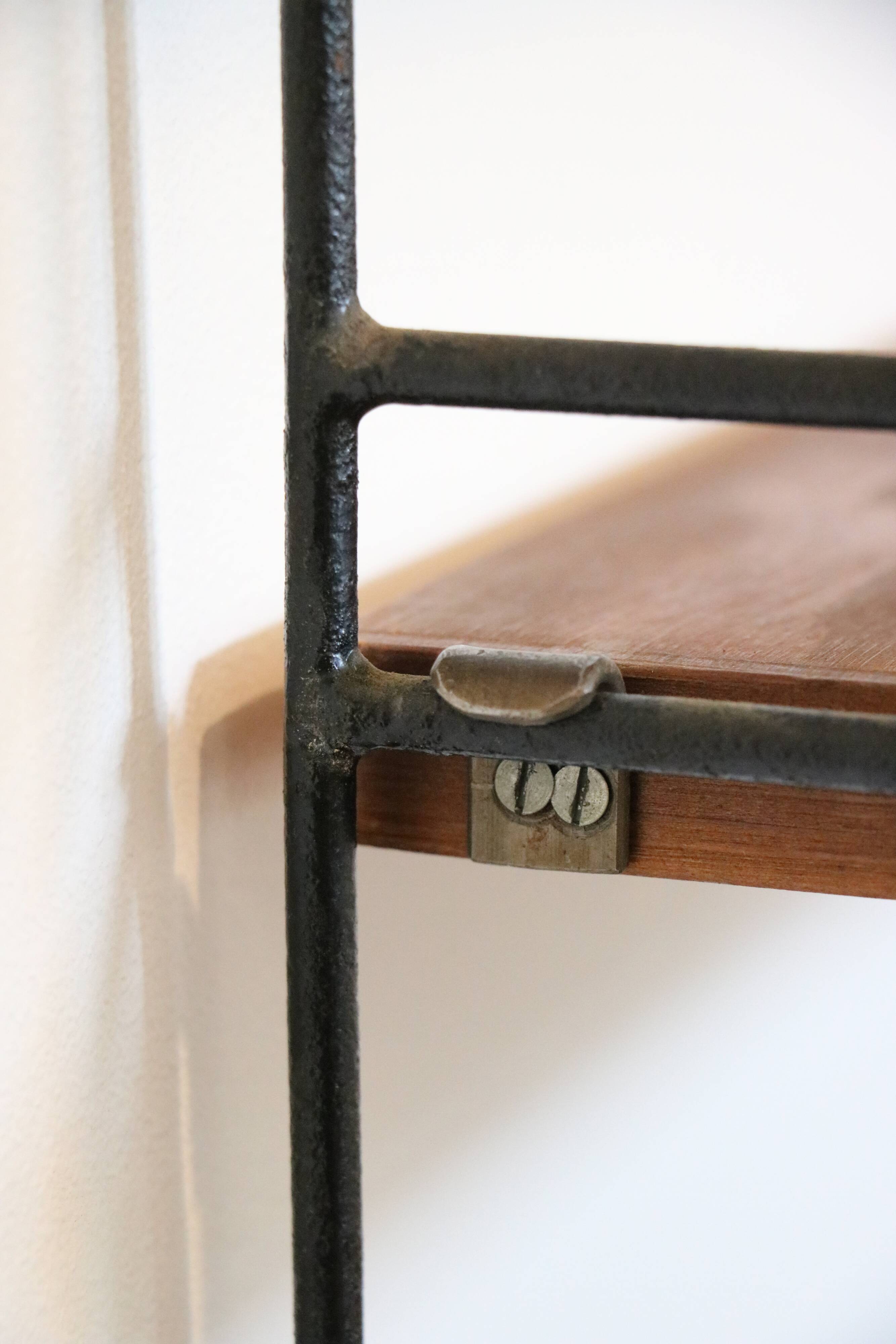 Large "string" shelf, Sweden, metal and wood