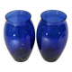 Pair of vases - blue crystal glass