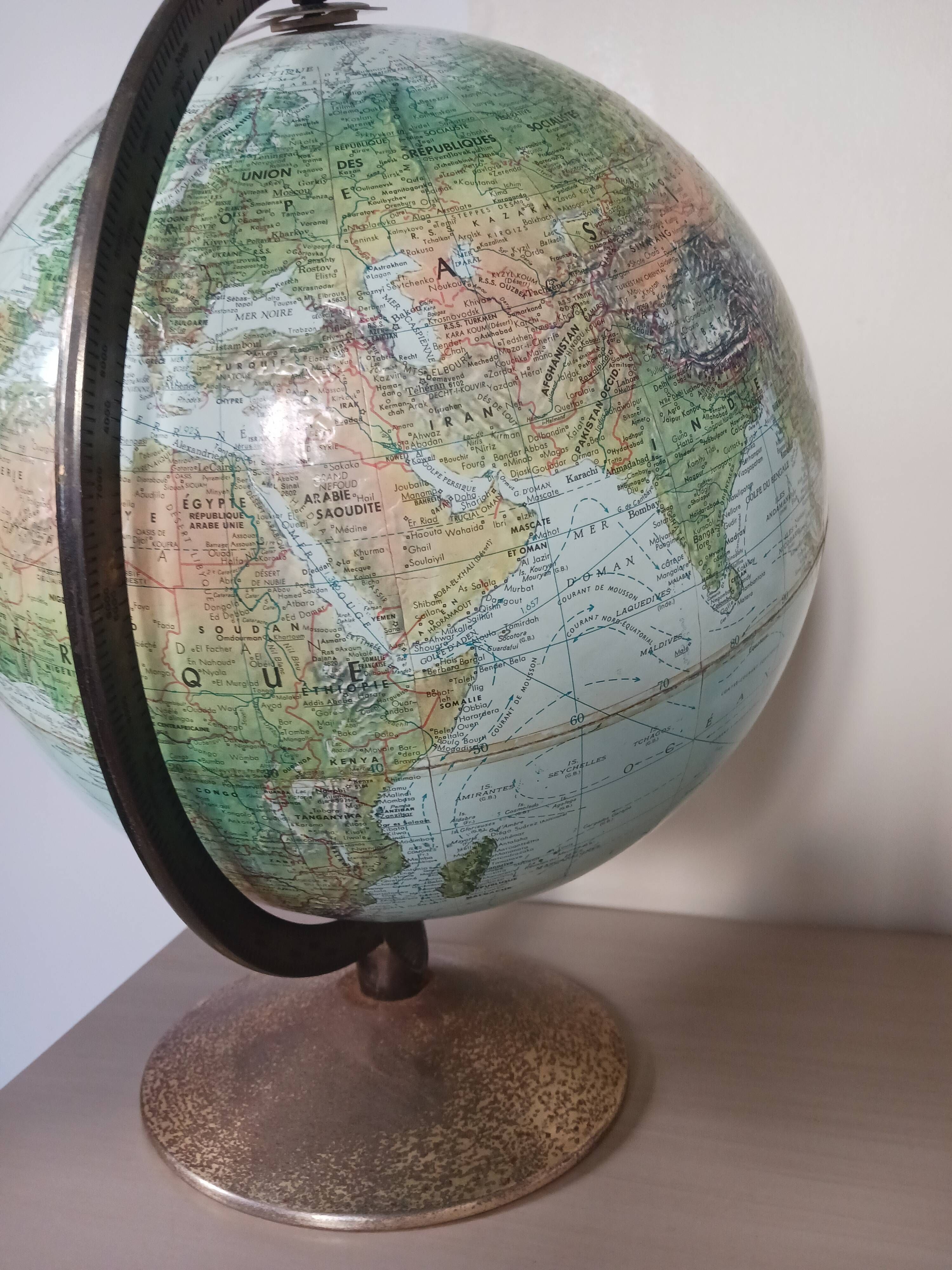 World globe, 1960s/70s.
