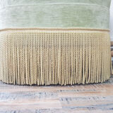 Vintage pistachio green velvet toad chair