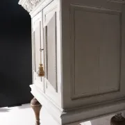Rare small 17th century Dutch (nursery) cushion cabinet oak white painted