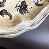 Decorative earthenware plate from Salins France, Moustiers decor, 25.5 cm