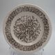 Set of 12 white plates - Brown floral patterns, vintage prairie charm