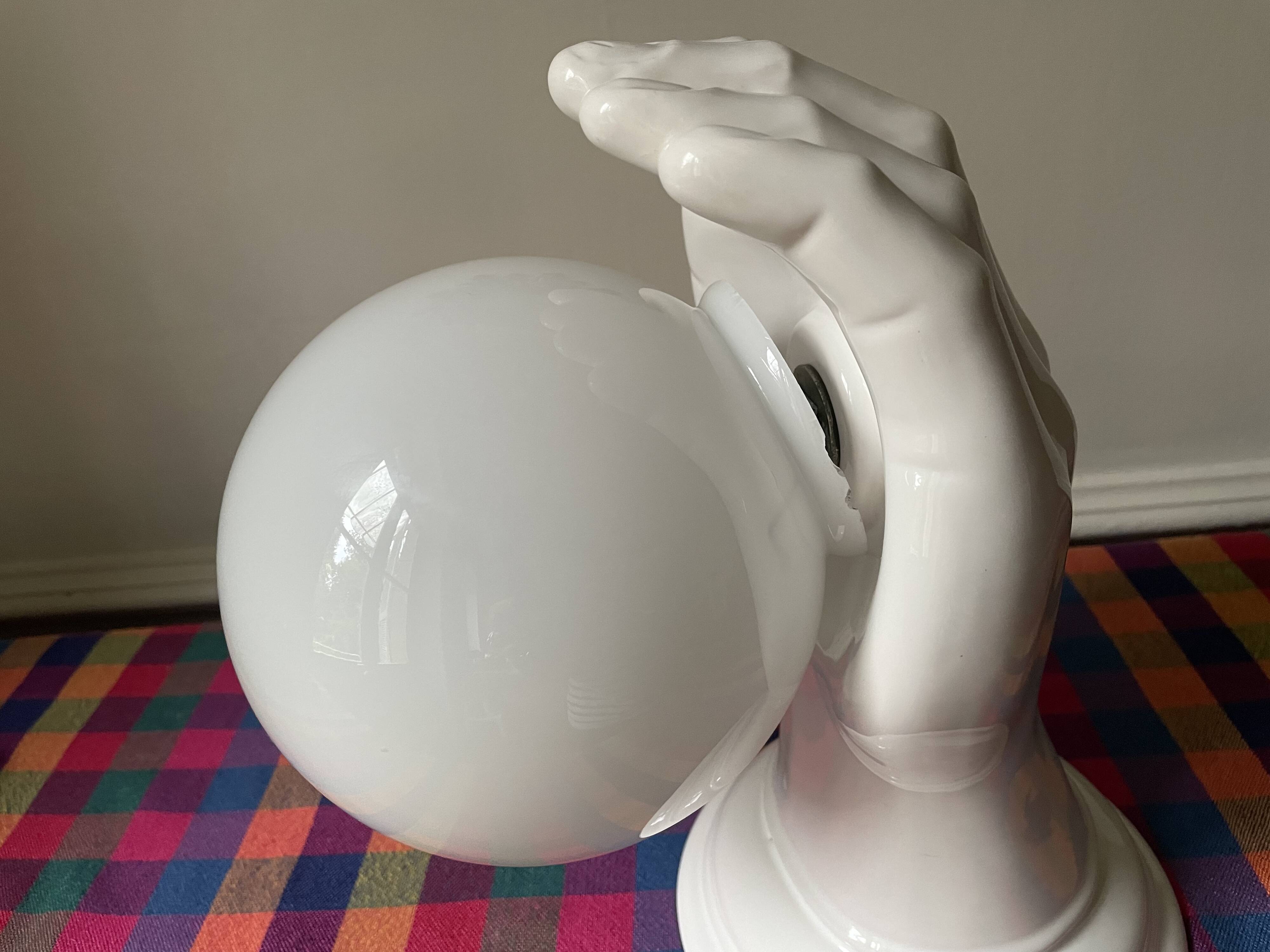 70s ceramic hand wall light
