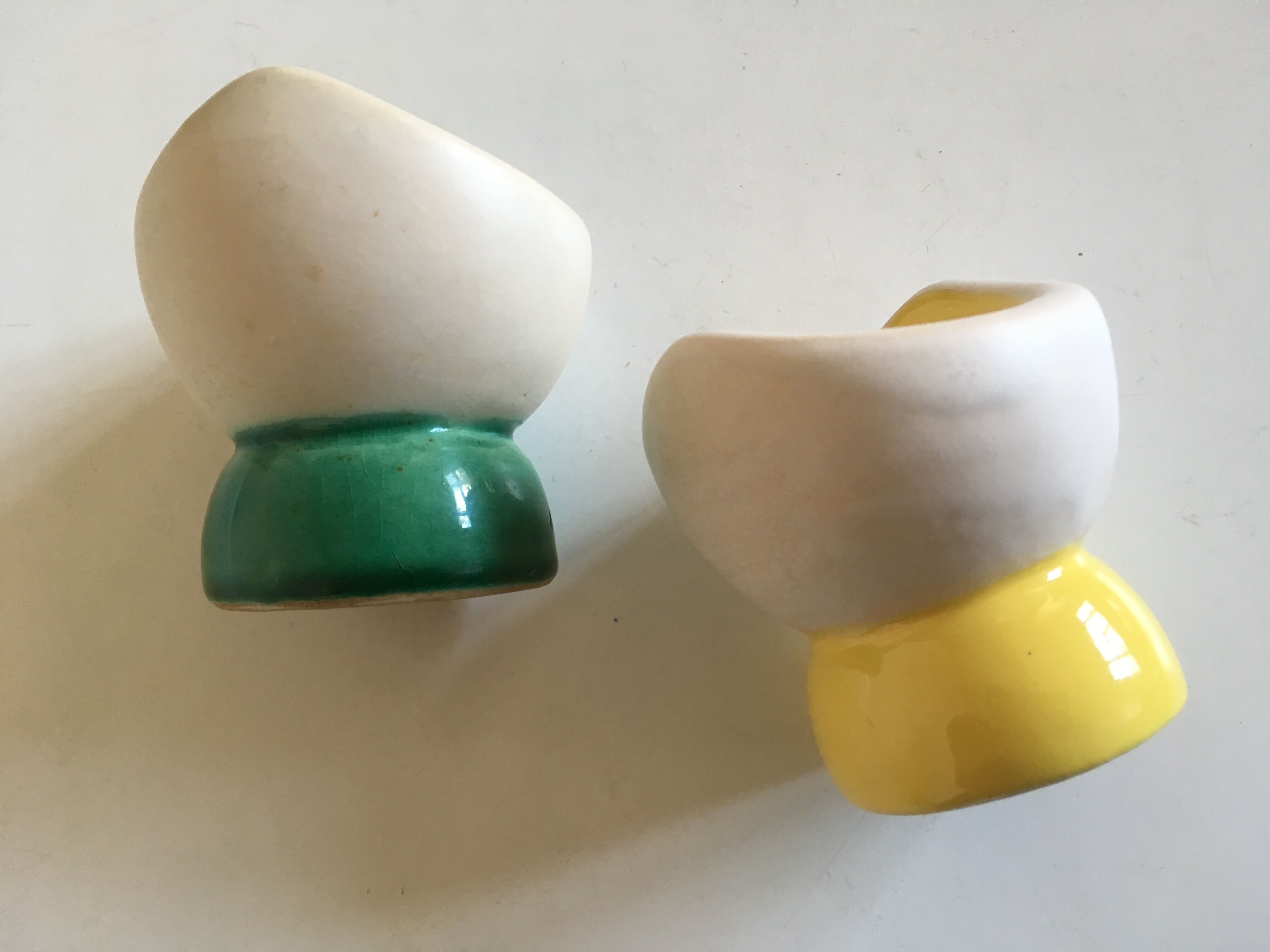 Pair of egg cups modernists workshop ceramic 50