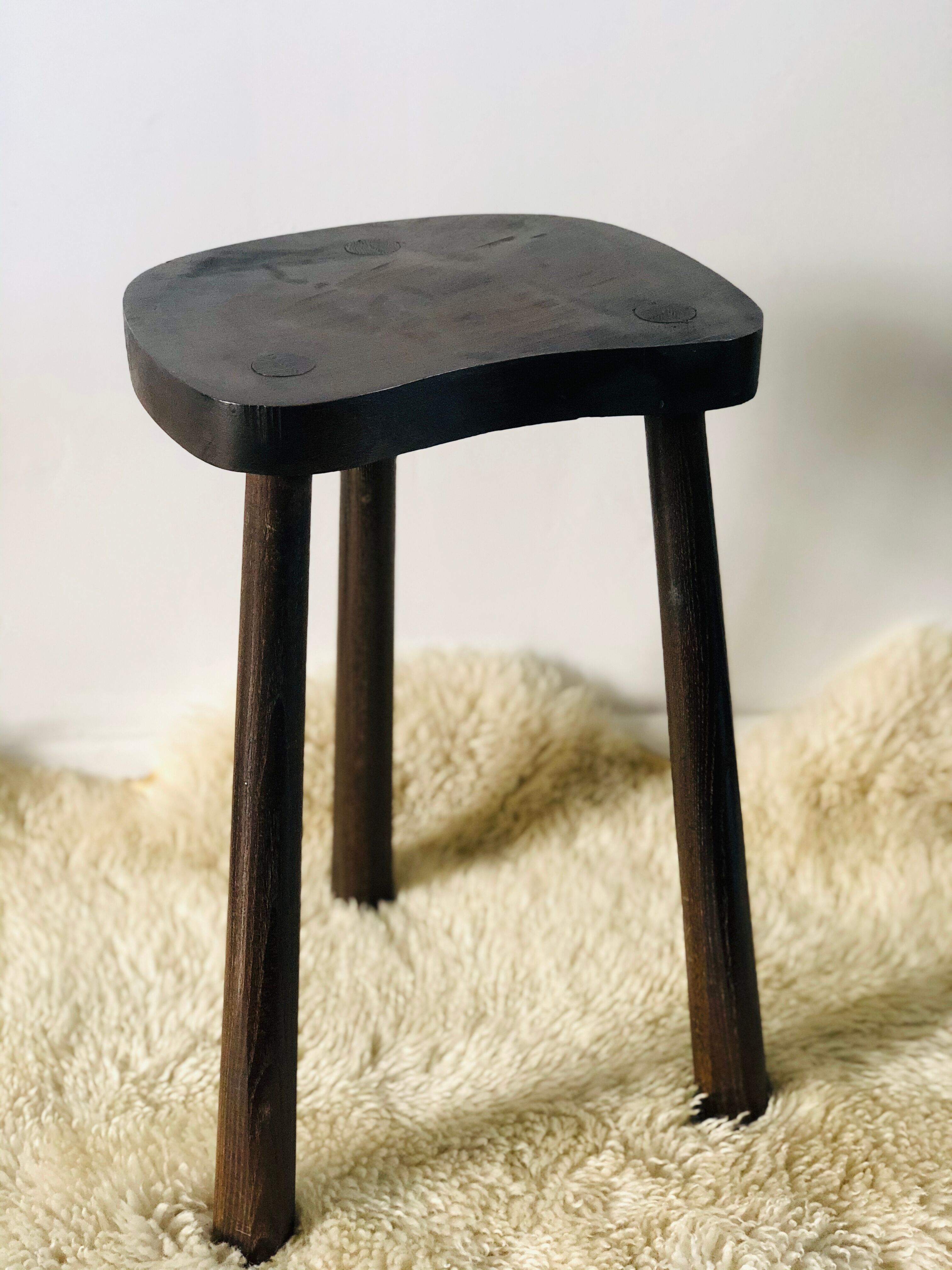 Pair of brutalist tripod stools