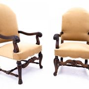 A pair of antique armchairs, Western Europe, around 1900. After renovation