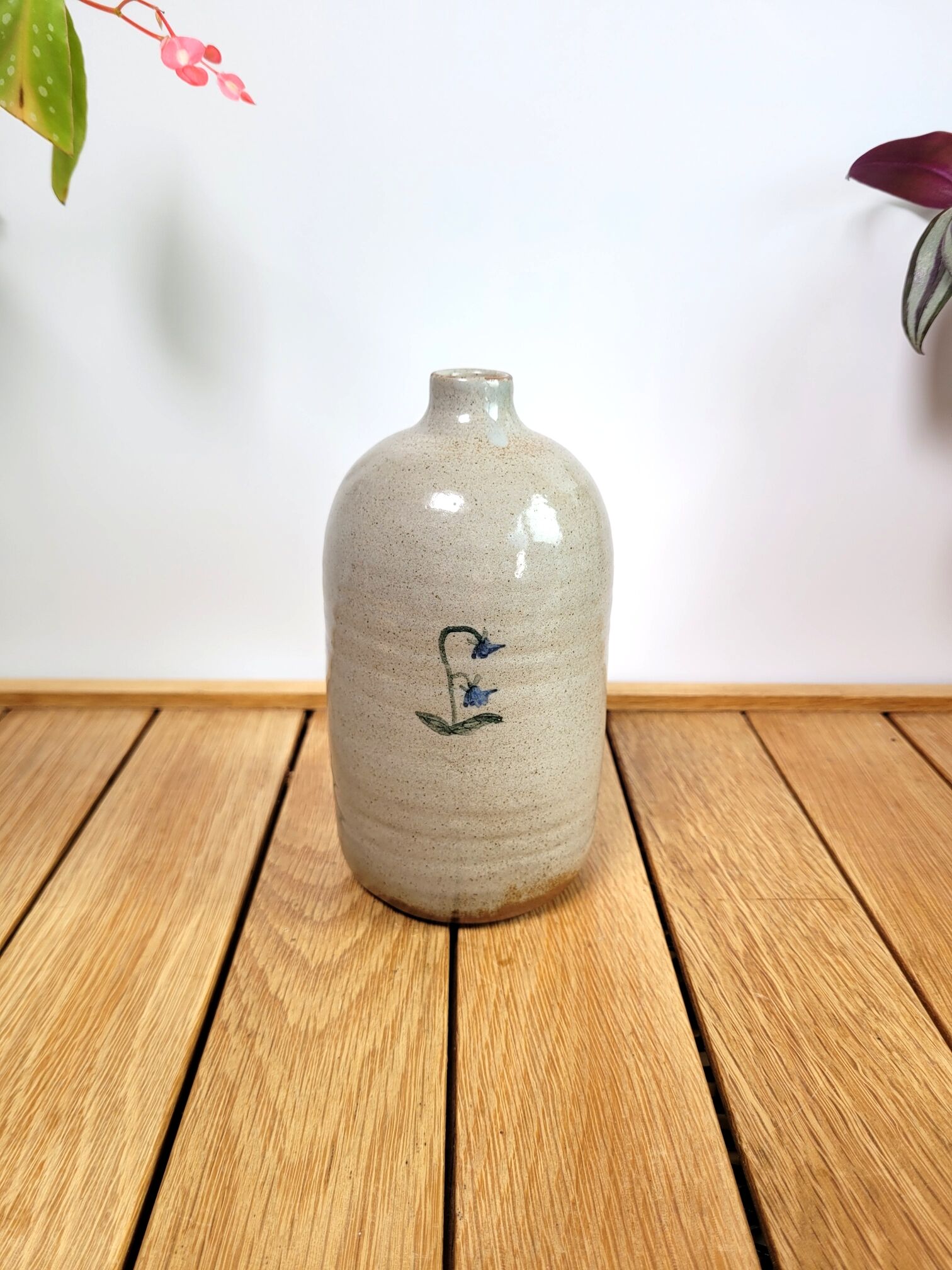 Handmade soliflore vase in glazed terracotta