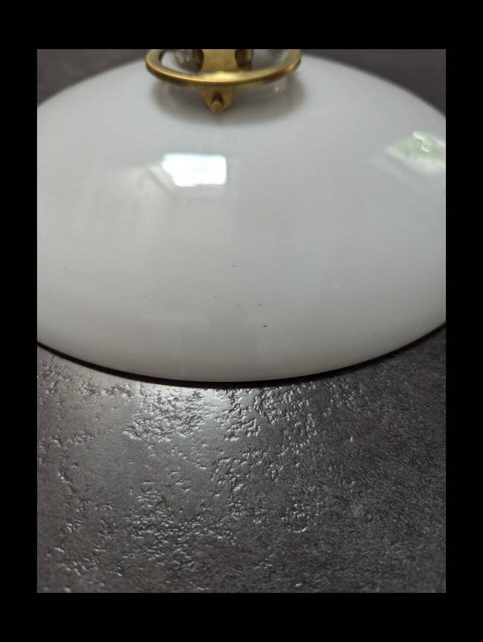 Old hanging lampshade white opaline Art Deco 1930 Ø 25.8 cm TBE