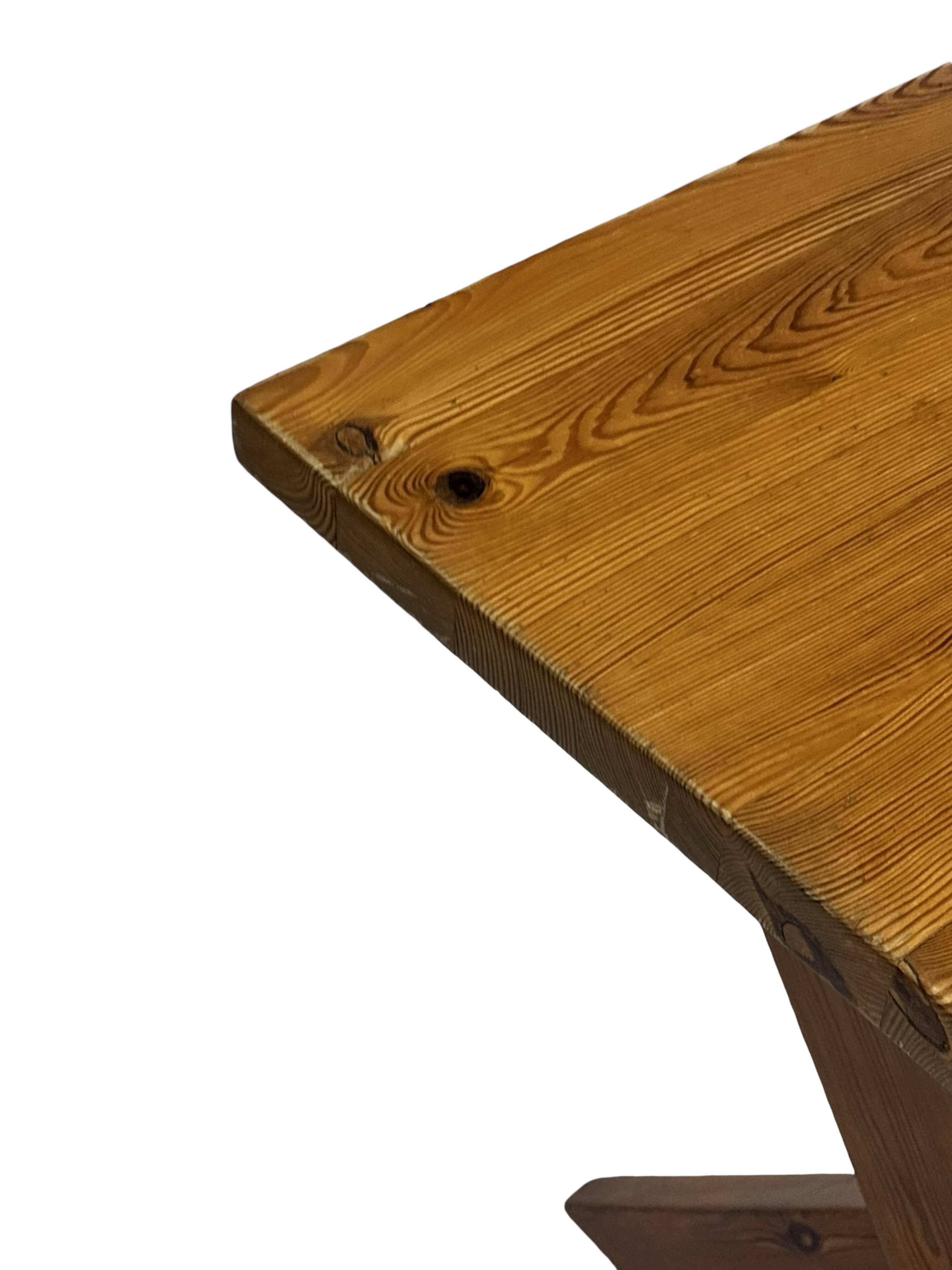 Vintage Dining Table Pinewood 60's Minimalist Dining Table