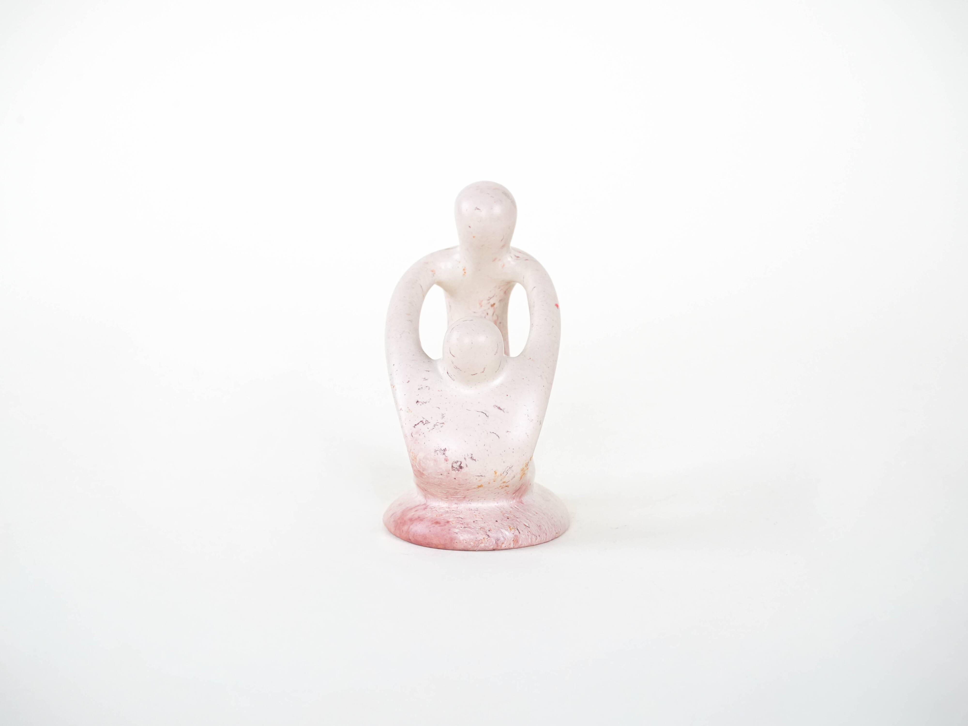 Abstract sculpture of a figure with a child, Danish design, 1980s, made in