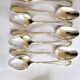 Table cover pearl 6 forks + 6 silver-plated metal spoons German Wellner Silber 21cm