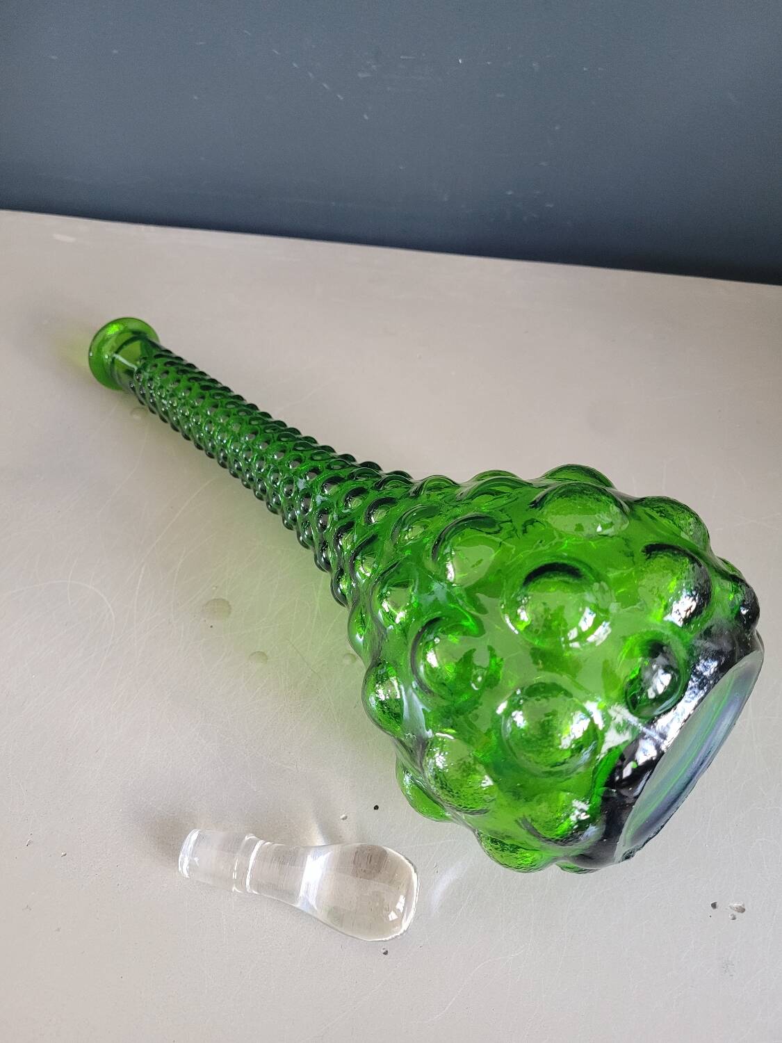 Vintage green Empoli carafe