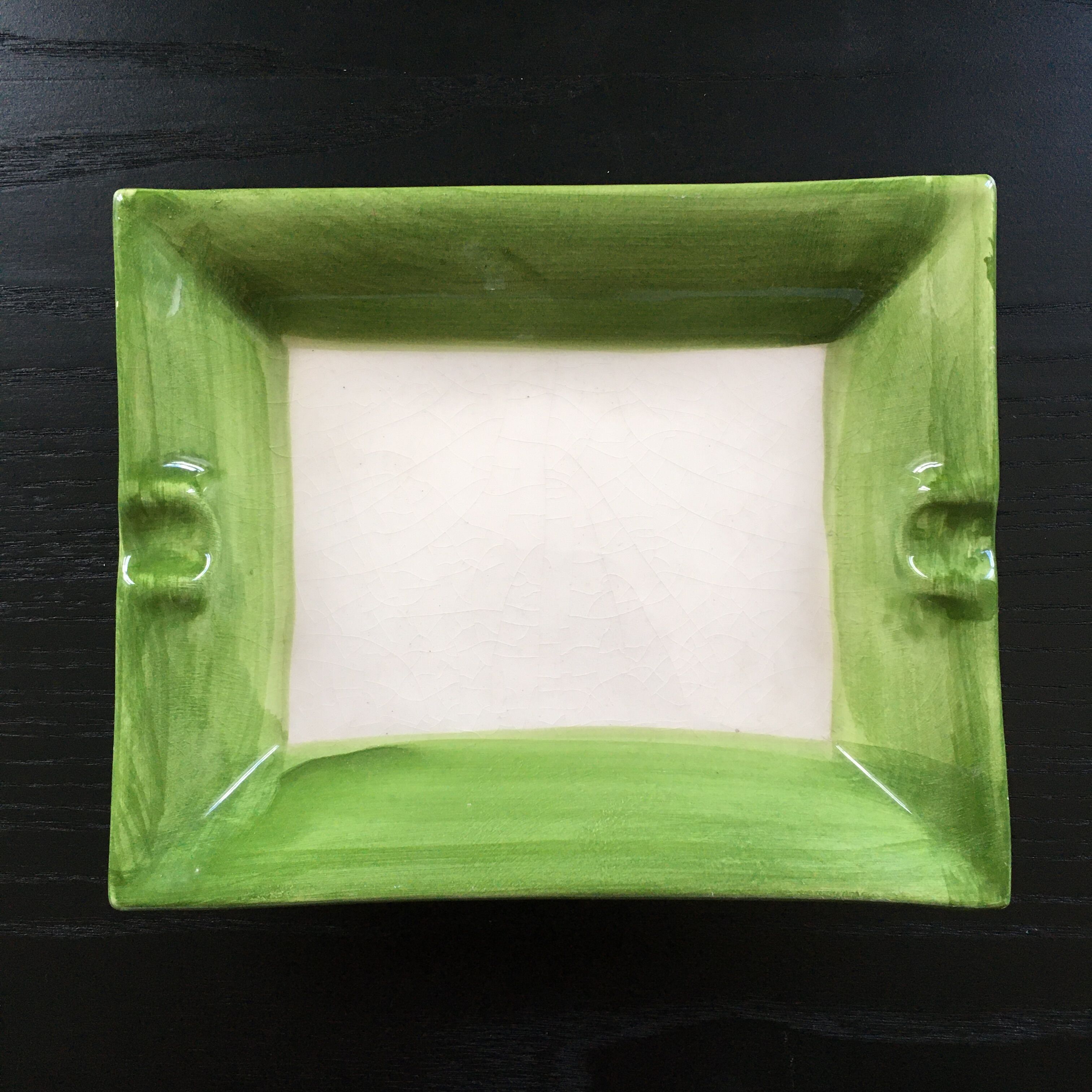 Vide poche vert et ivoire