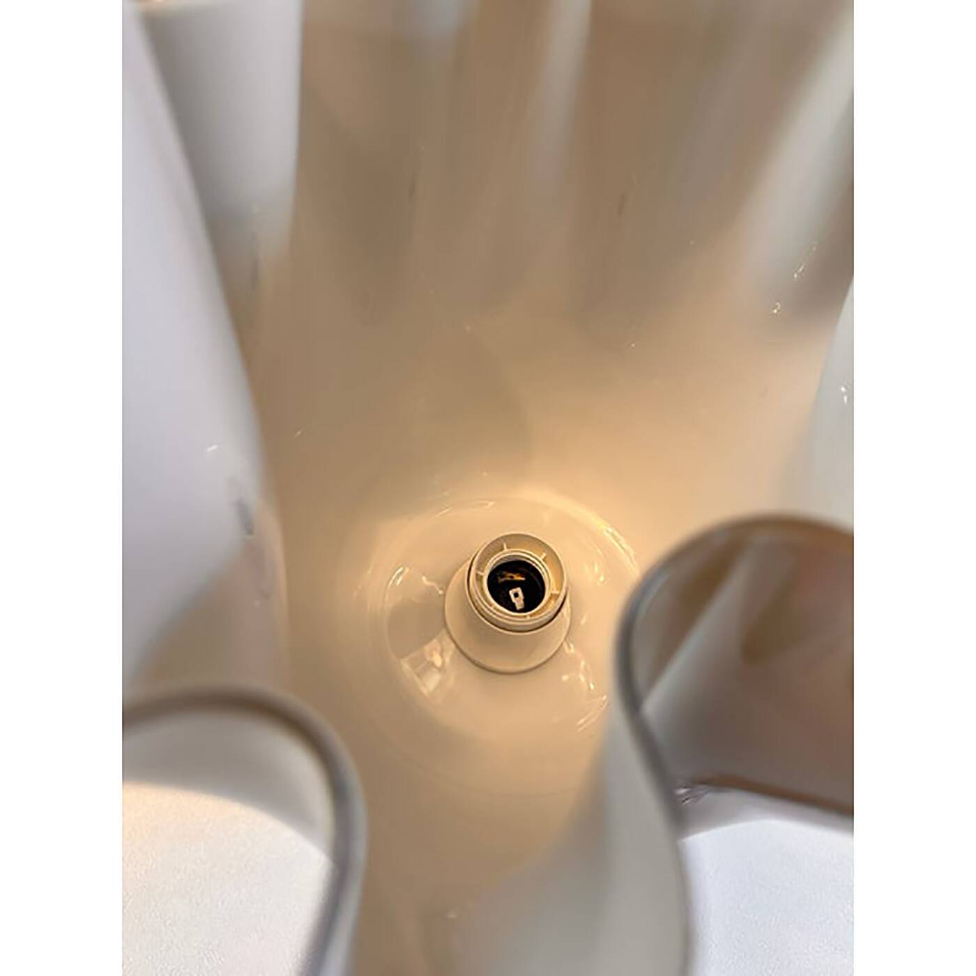 Contemporary Milky-Beige Murano Style Glass Table Lamp