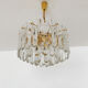 Gilded ice glass chandelier by J.T. Kalmar for Franken KG