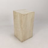 Italian travertine side table or pedestal, 1980's