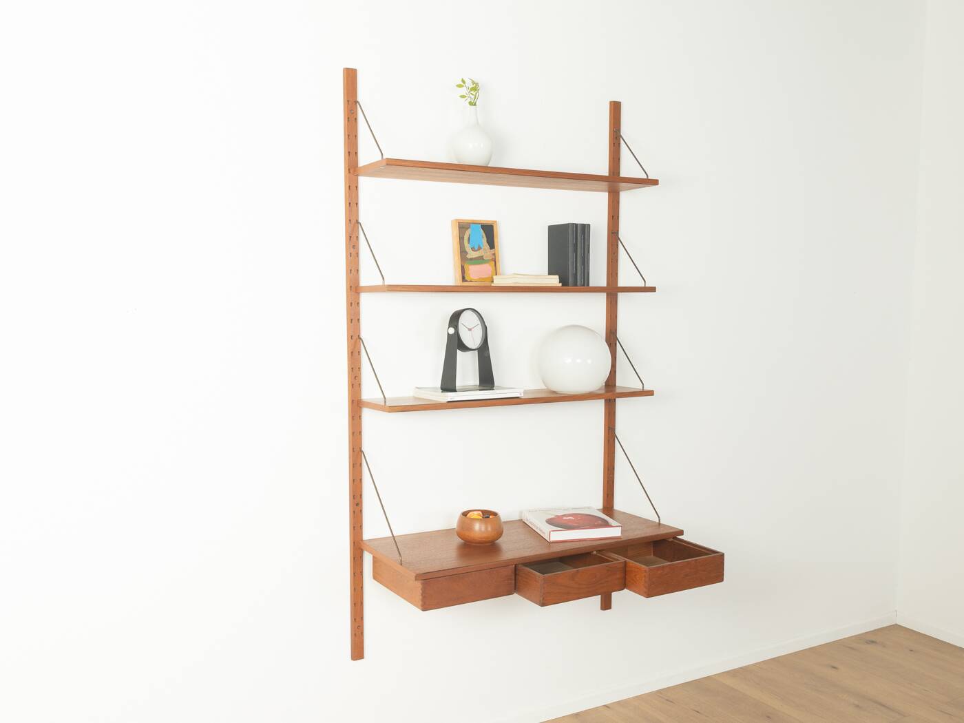 Modular wall shelf by Sven Ellekaer for Albert Hansen, 1960s, teak