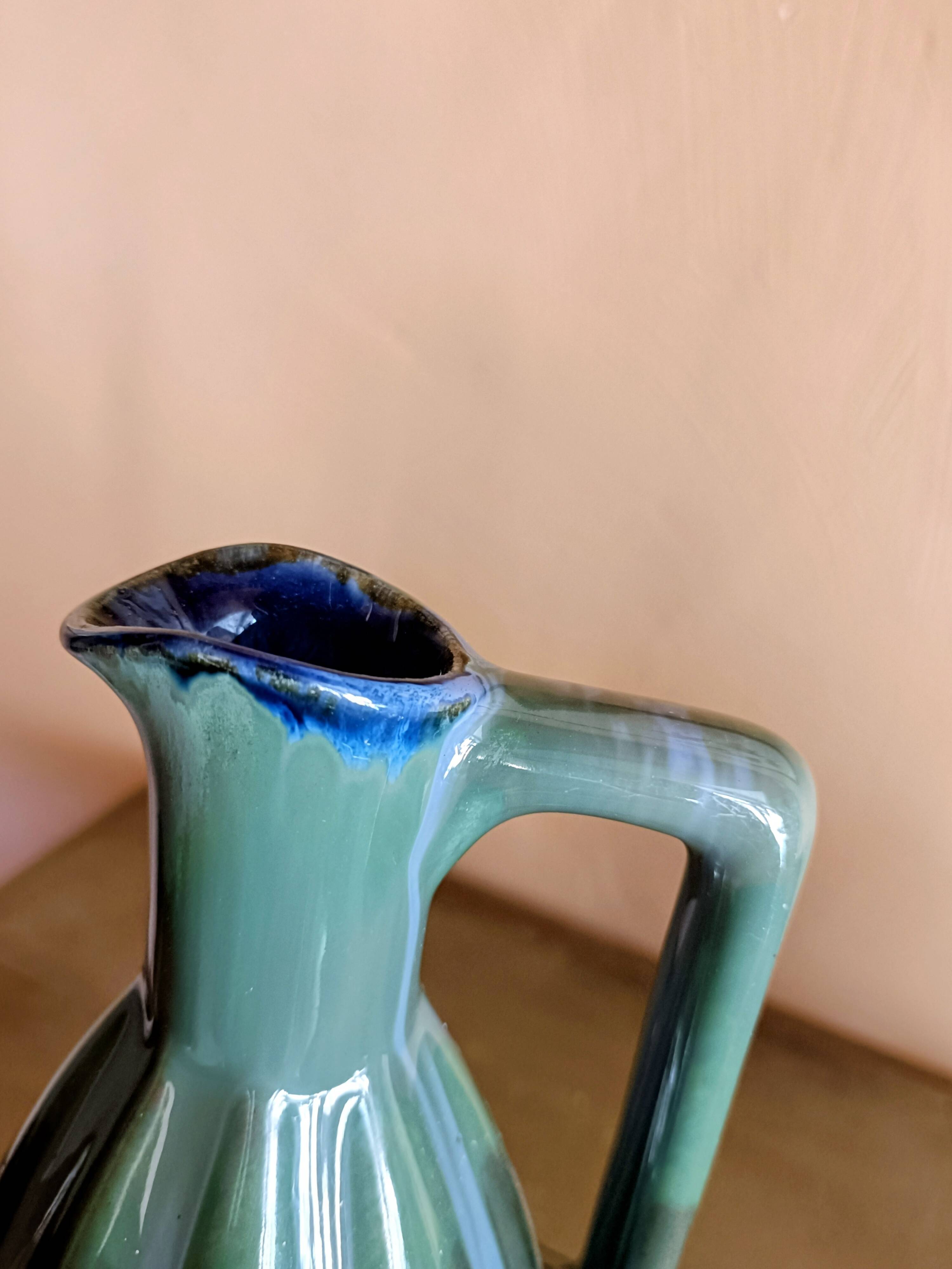 Pichet art déco bleu vert