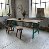 Vintage guinguette table 230 cm green