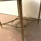 Louis XVI style pedestal table in brass and marble XX century