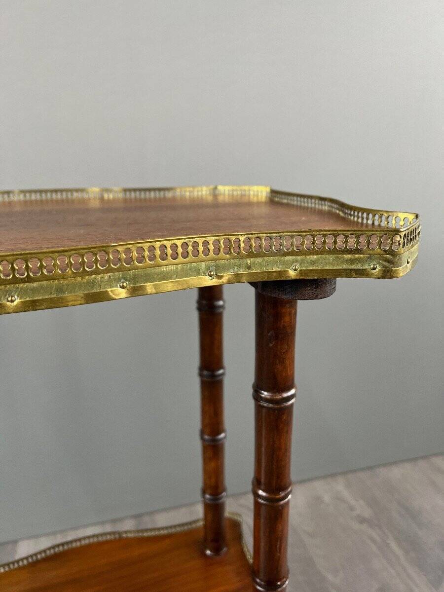 19th Century Wood and Brass Gueridon Table