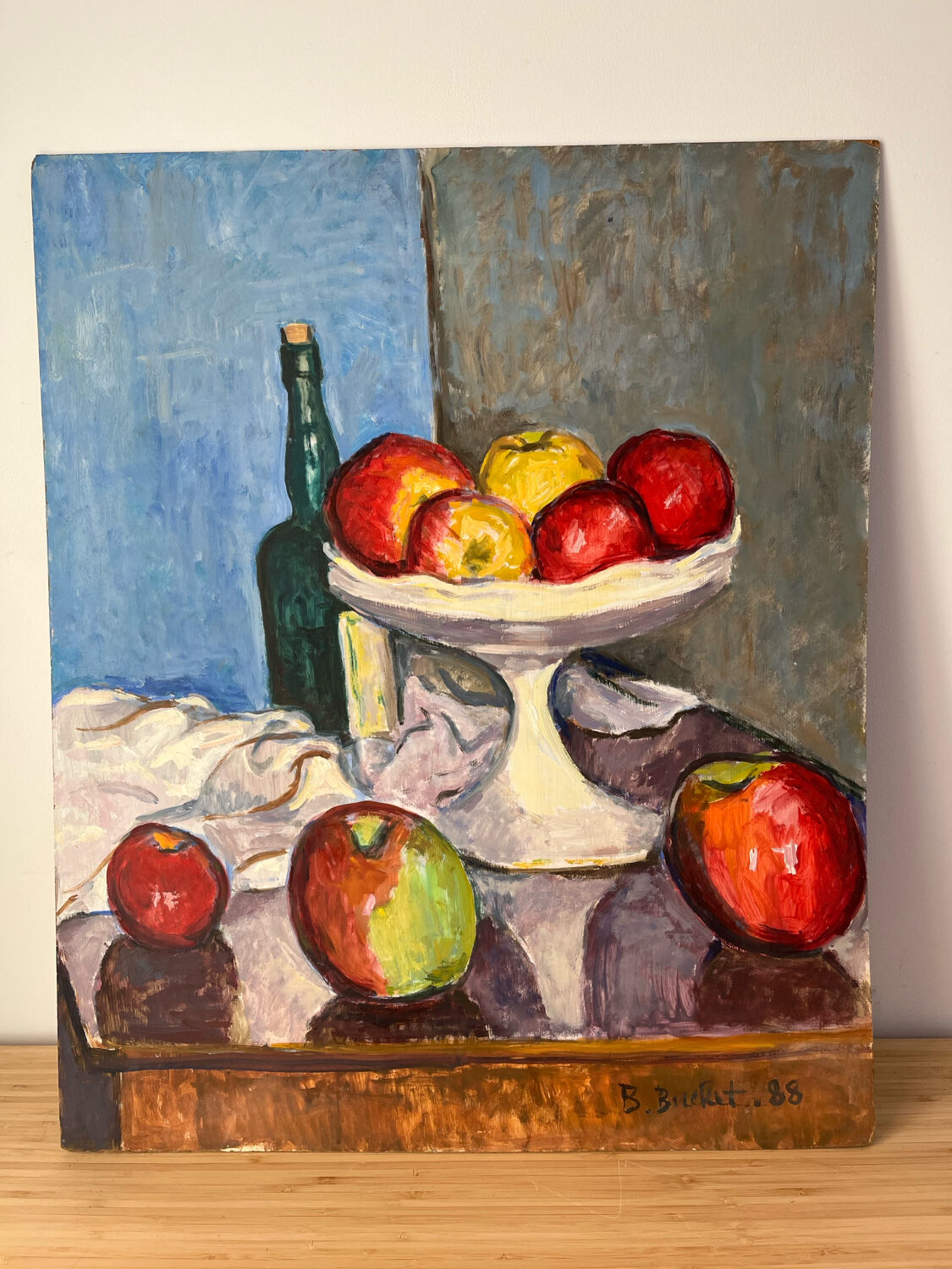 Still life, oil on panel signed B Bucket 88