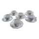 6 porcelain cups decorated with wildflowers from the 60s.