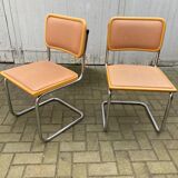 Pair of chairs by Marcel Breuer Cesca B32 skaï 1960
