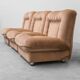 Ensemble de 3 poltrone modulari en tessuto beige anni '70 vintage modernariato