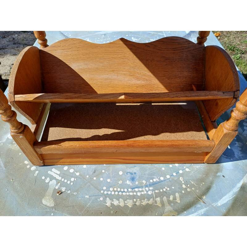 Bedside table, oak magazine rack