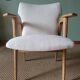 Scandinavian armchairs by Roger Landault in white.
