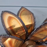 Pair of floral wall sconces in brass, Maison Jansen, 1970