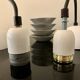Pair of vintage pendant lights - 70s design metal lamps