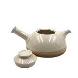 Mid-century Modern cream gres teapot, Franco Bucci Italy ca. 1970