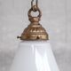 Mid-century opaline and brass pendant light